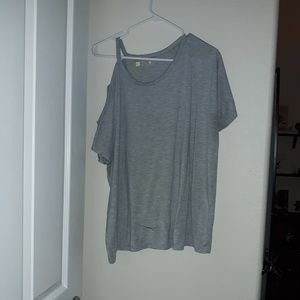 Cold shoulder gray top